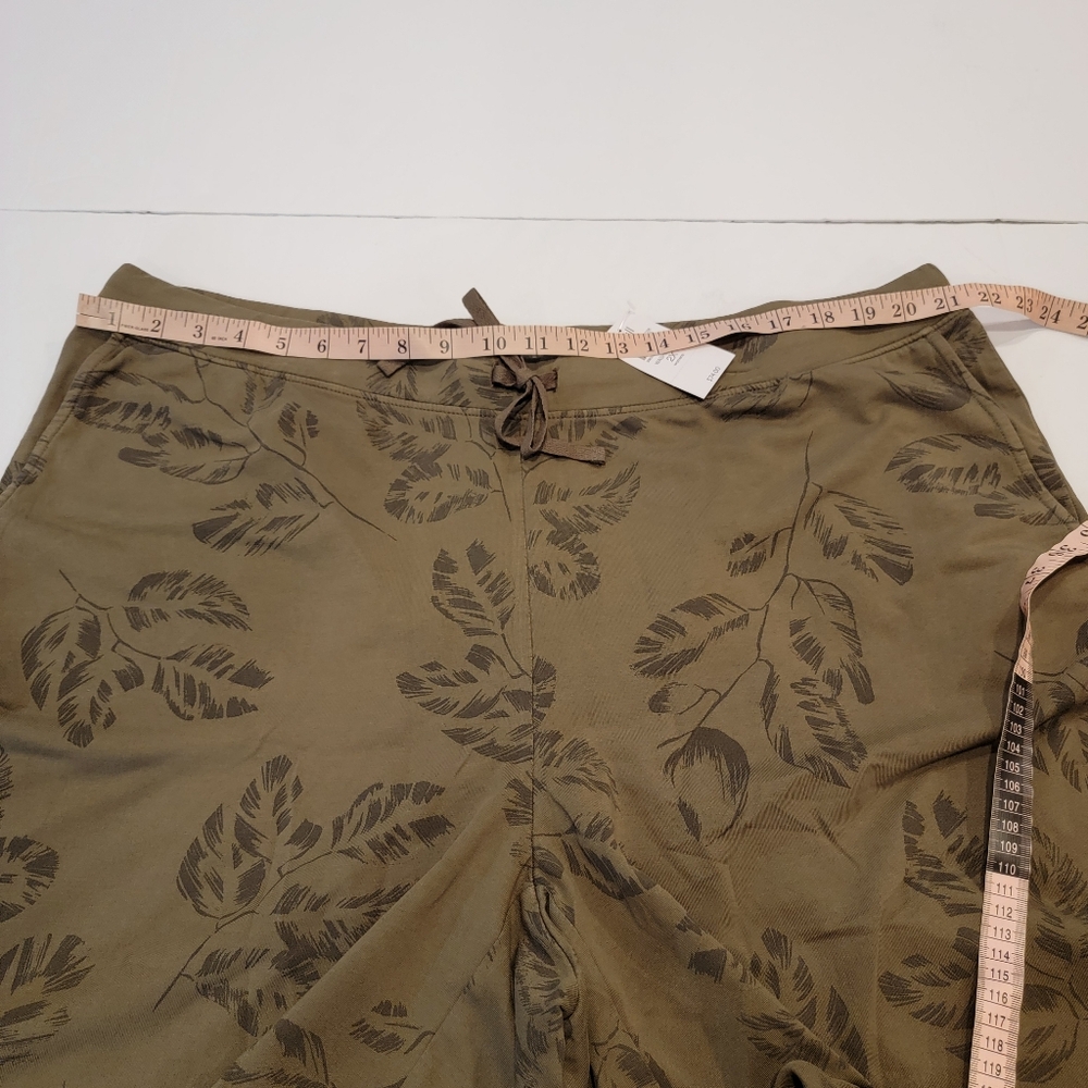 J.Jill Women's Dark Green Olive Printed Terry Shorts Size 2X NWT! - Picture 8 of 11